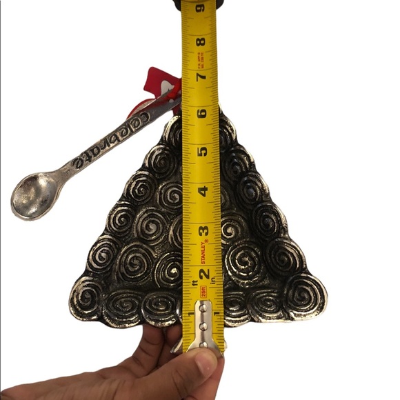 Mudpie Silver Swirl Christmas Tree Serving Dish & Spoon - Picture 8 of 8